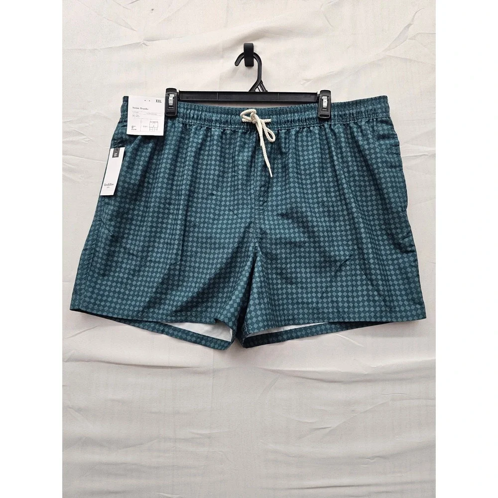 Goodfellow & Co Mens Teal Diamond Checkered 5